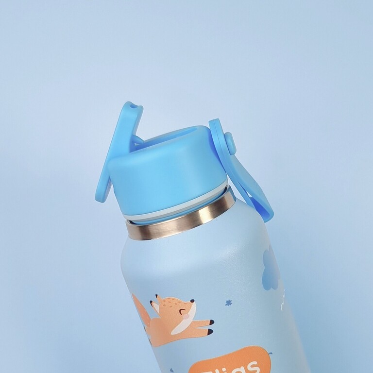 personalised water bottle with straw cap