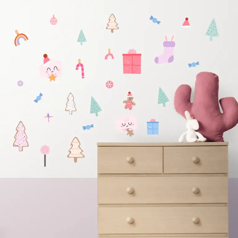 Holly jolly wall stickers in a kids' room