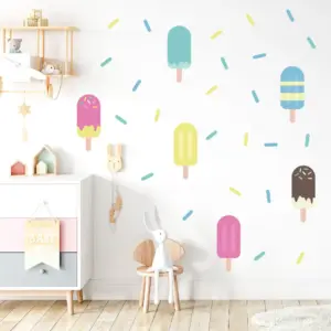 Ice cream wall stickers in a kids' room