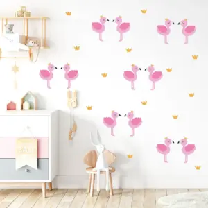 Flamingo wall stickers in a kids' room