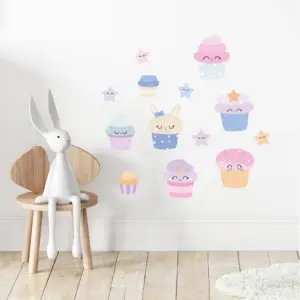 Cupcakes wall stickers in a kids' room