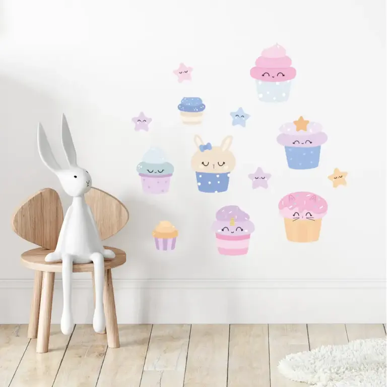 Cupcakes wall stickers in a kids' room