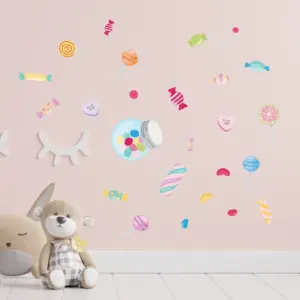 Sweets wall stickers in a kids' room