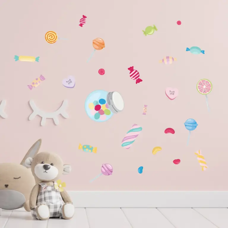 Sweets wall stickers in a kids' room