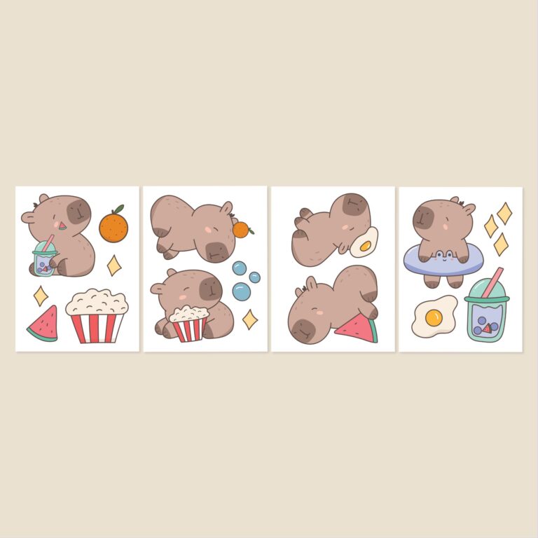Capybara wall stickers full set