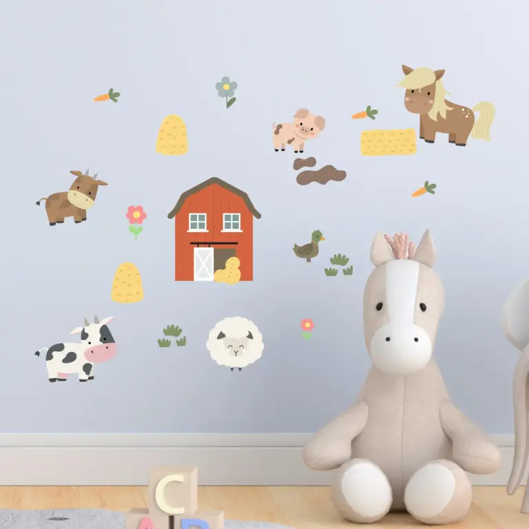 Farm wall stickers in a kids' room