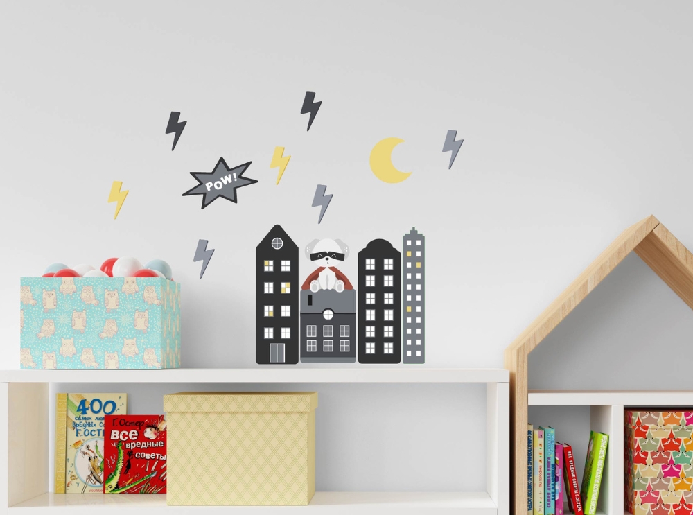 Superhero wall stickers for kids' room