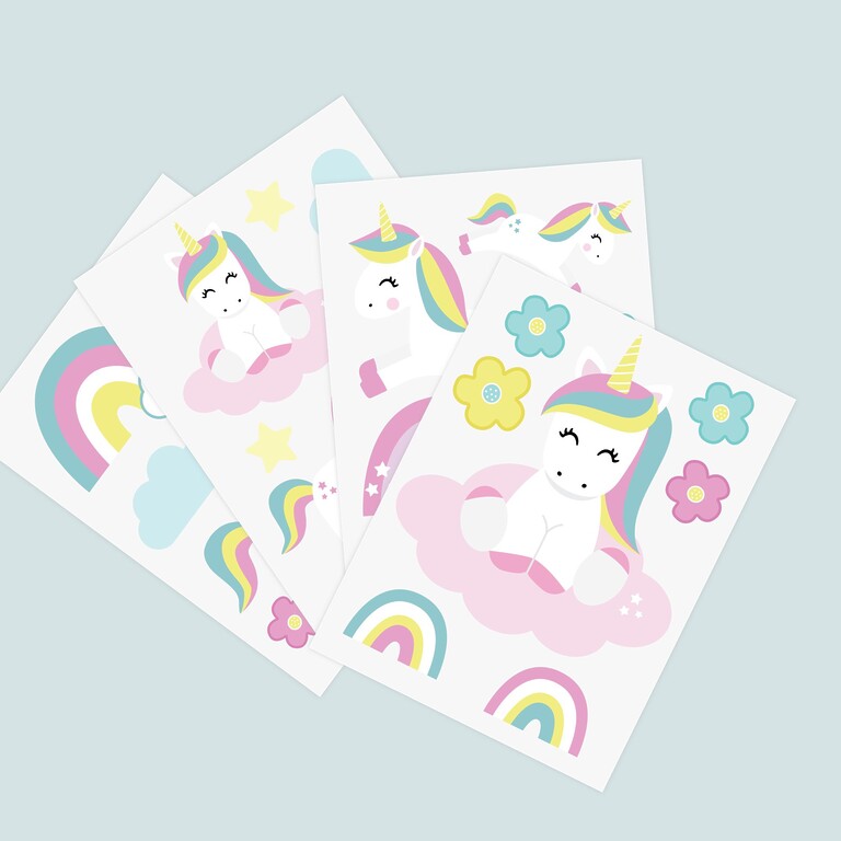 Glow-in-the-dark wall stickers with unicorn