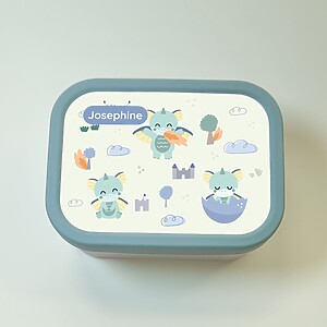 green lunchbox with little dragons