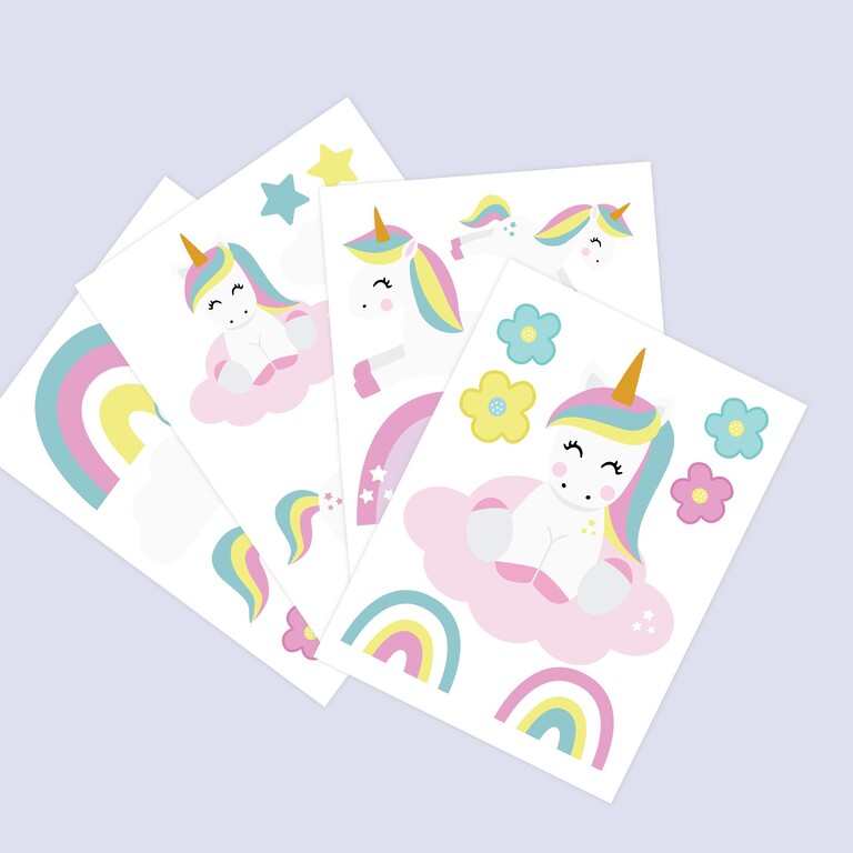 Unicorn wall stickers fan display
