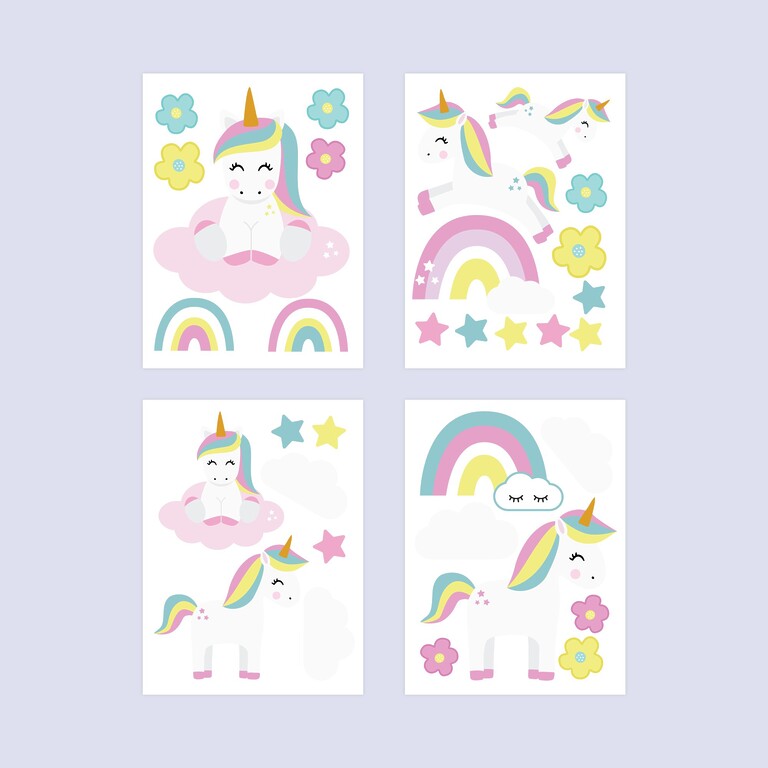 Unicorn wall stickers collected