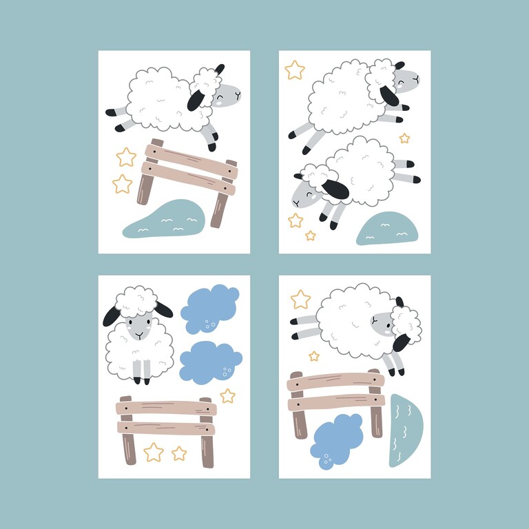 Collection of glow-in-the-dark sheep