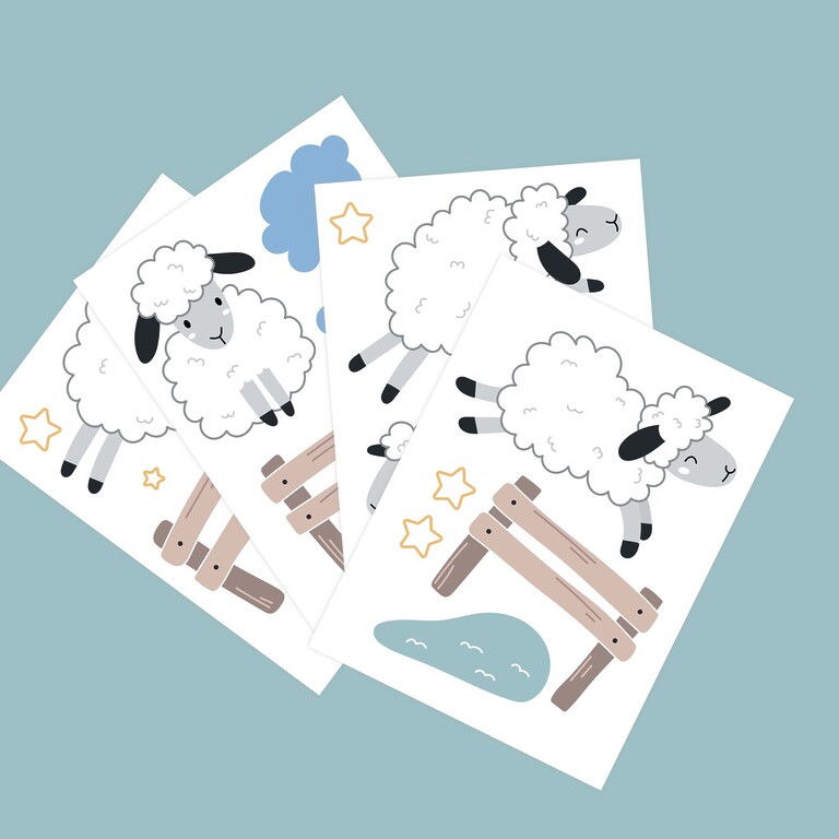 Fan display of glow-in-the-dark sheep