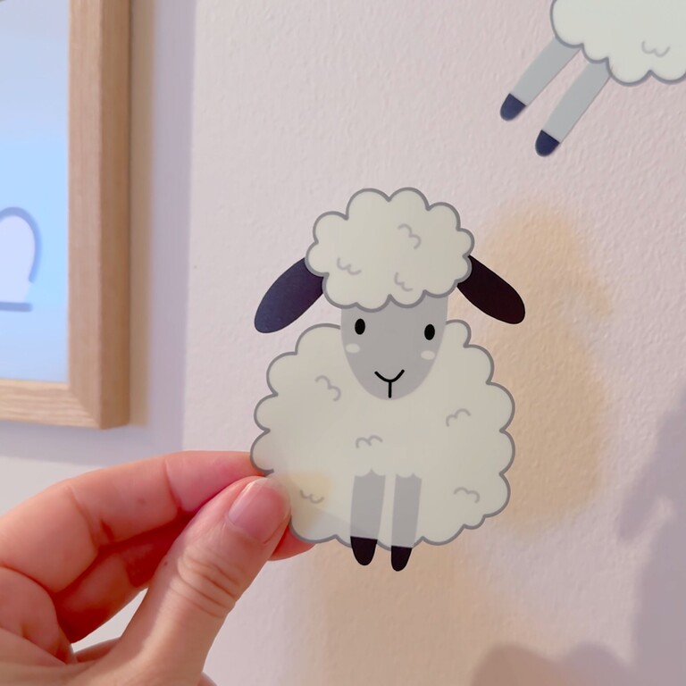 Glow-in-the-dark wall stickers sheep