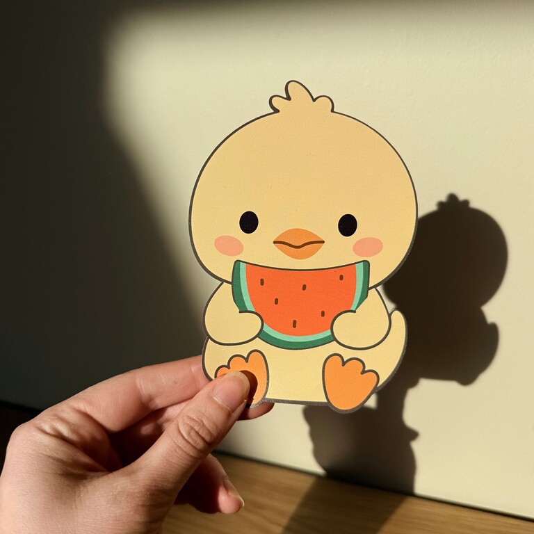 Ducky duckling wall sticker with watermelon