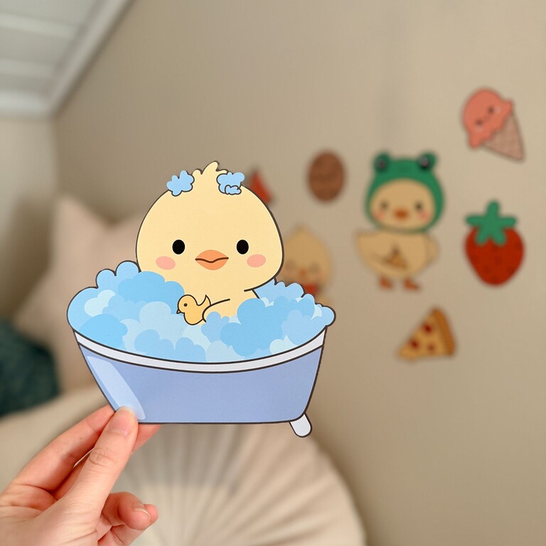 ducky duckling in bathtub wall stickers