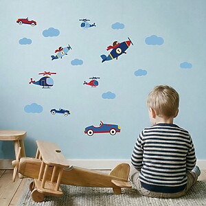 retro vehicles wall stickers