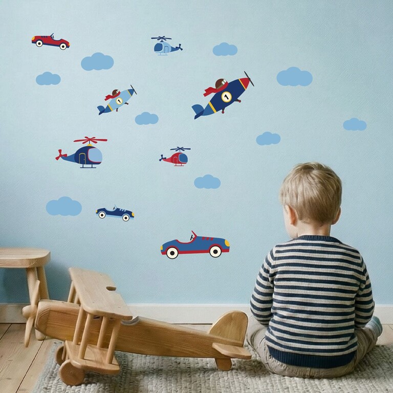 retro vehicles wall stickers