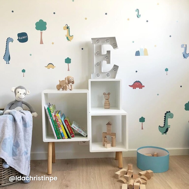 dinosaur wall stickers on a wall at a customer's home
