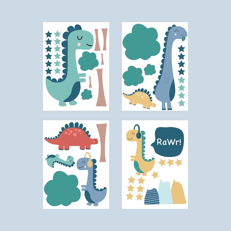 overview image of dinosaur wall stickers