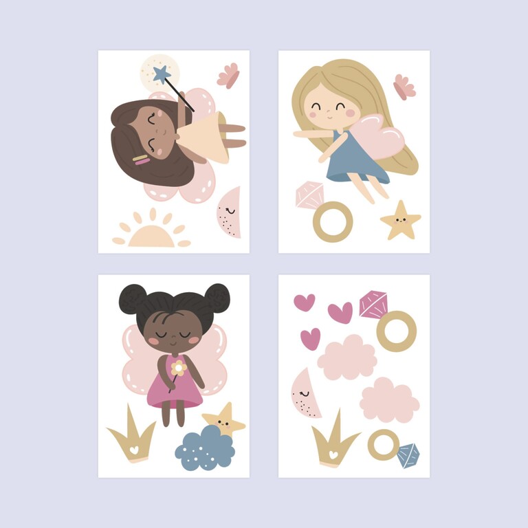 magical fairies wall stickers - view of the whole set