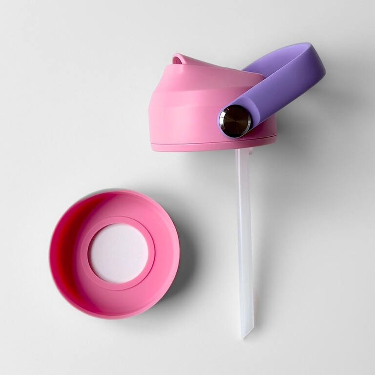 Straw cap for kids water bottle, pink