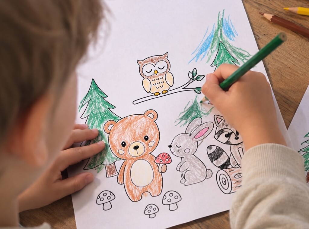 Free woodland animal colouring pages: download, print and get colouring 1 Woodland animal colouring pages